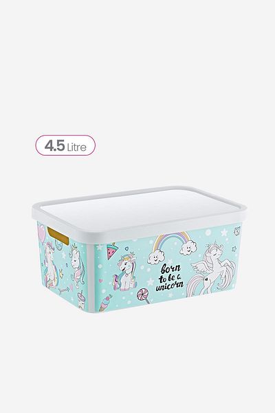 Smartware Stafi Patterned Multi-Purpose Box with Lid 4.5 lt