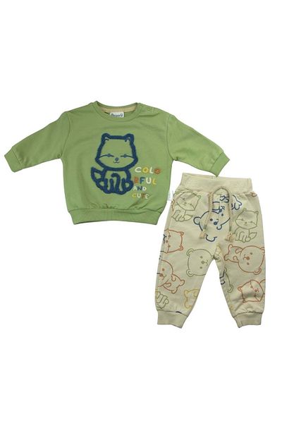 Miniworld Green Cat Men's Set - 2300-18455 Model, 9-12 Months