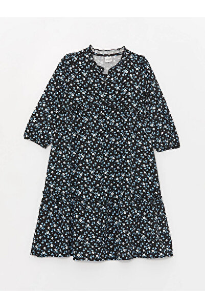 LC Waikiki LCW Kids Μαύρο φόρεμα για κορίτσια με λαιμόκοψη