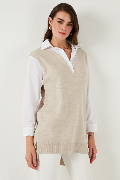 Lela Standard Fit Κοντό Μπροστινό Μακρύ Πίσω Πουκάμισο Πλεκτό Τούνικ ΤΟΥΝΙΚ 4612148