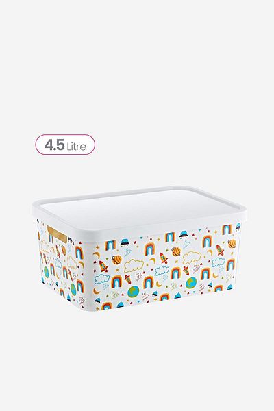 Smartware Stafi Patterned Multi-Purpose Box with Lid 4.5 lt