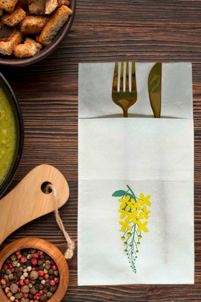 loyderlena 50 جيبًا - مناديل عرض كبيرة الحجم بنمط زهرة Airsoft