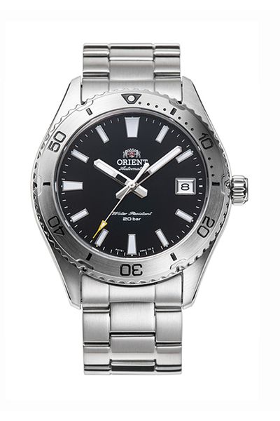 Orient Mako Ra-Ac0Q01B30B Wind up Automatic Steel Gray Black Dial 20 Atm 40 mm Men's Wristwatch