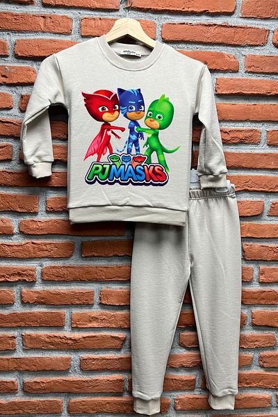 endudu 2-Piece Printed Line Flim Cotton Suit for Kid - Bottom and Top Set