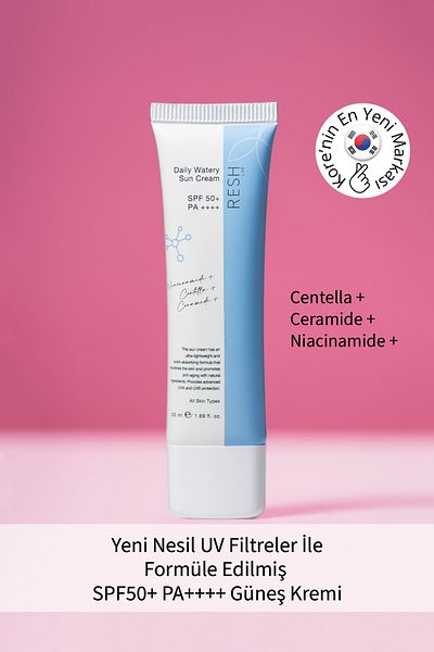 RESH LAB SPF50+ PA++++ 50ml - High Protection Daily Watery Sun Cream - for Sensitive Skin