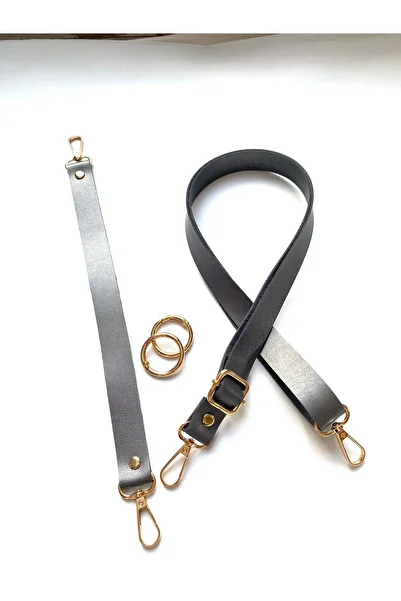FERİHA HOBİ AKSESUAR Leather Bag Strap, Short Handle and Ring Kit