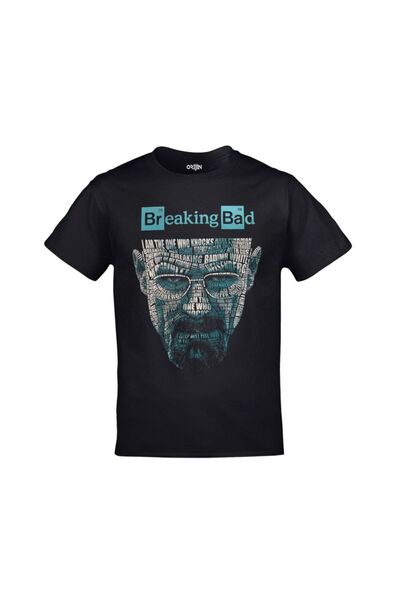 LELVANİ Unisex Black Breaking Bad Mr. White Printed Tshirt