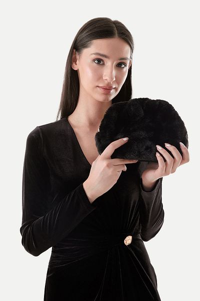 Fulla Moda Plush Bag with Snap Chain