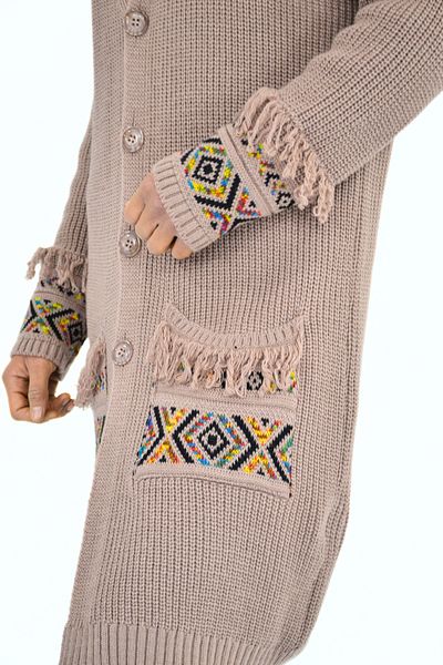 Tuğra Tassel Detailed Knitwear Jacket