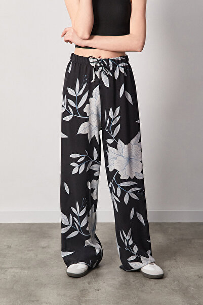 Fulla Moda Floral Print Palazzo Trousers with Elastic Waist