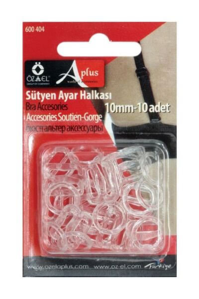 ÖZ-EL AŞ 10 mm 10 adet Şeffaf Plastik Sütyen Ayar Halkası, Sütyen Aksesuarı 6...