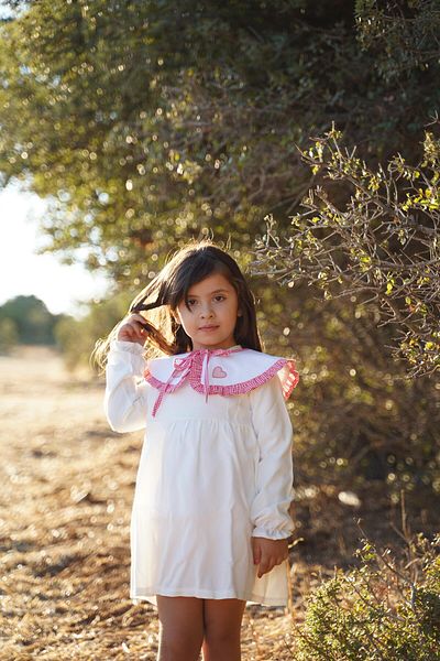 Kirazkids Φόρεμα για κορίτσι Amanda με λεπτομέρεια από βαμβακερό γιακά