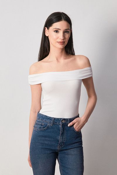 Fulla Moda Βασική μπλούζα με γιακά Madonna