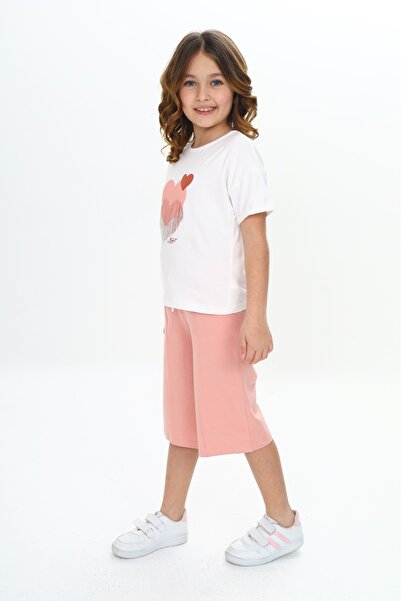 Toontoy Girl's Garni Heart Printed Capri Suit