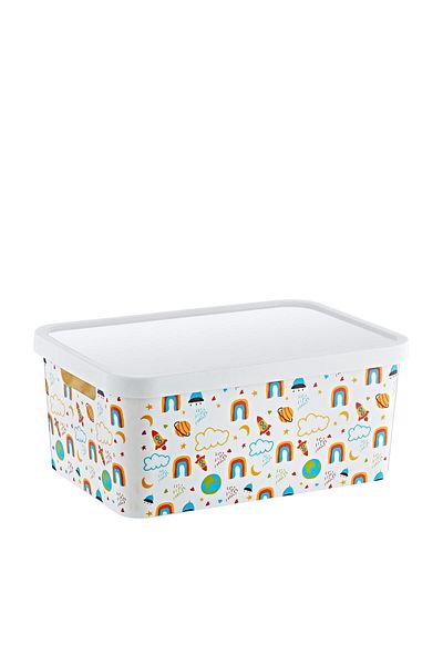 Smartware Stafi Patterned Multi-Purpose Box with Lid 4.5 lt