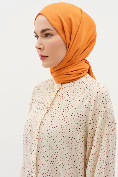 Tuğba Natural Ton Sür Ton Kenarlı Şal - Taba