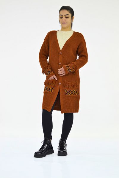 Tuğra Tassel Detailed Knitwear Jacket