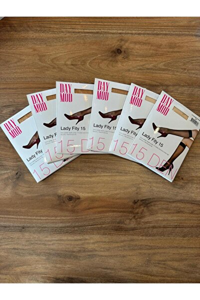 DAYMOD ÇORAP 15 tankih, sjajnih ženskih komada ispod kolena - 6 komada prirodnih