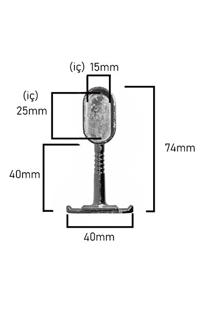 ALETÇANTAM Oval Ayaklı Flanş Dolap İçi Halka Gardrop Elbise Askı Flanşı Boru Tutucu Aparatı -2 Adet