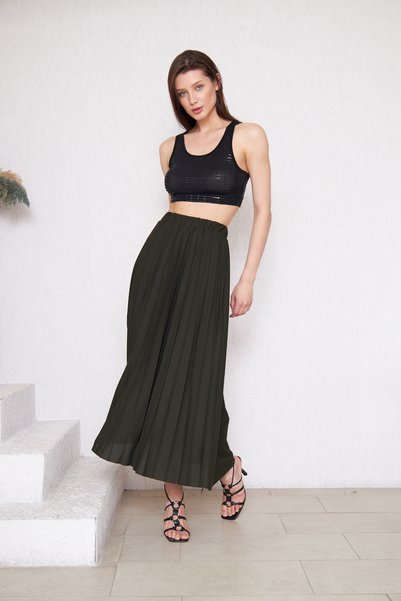 Rudaconcept Pleated Skirt, Straight Skirt, Mother's Gift, Hijab Skirt, Skirt, Long Skirt, Women's Gift