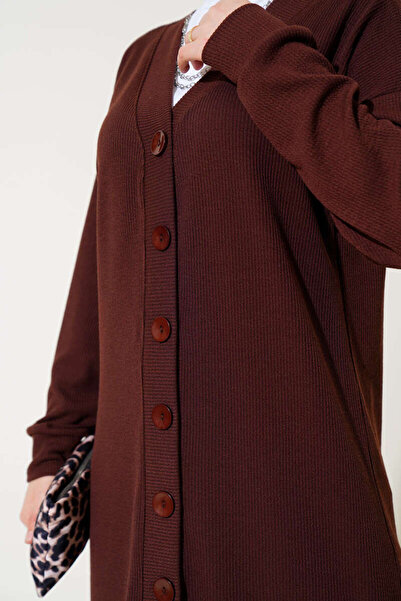 VOLT CLOTHİNG Γυναικεία μακριά ζακέτα με ραβδώσεις με κουμπιά