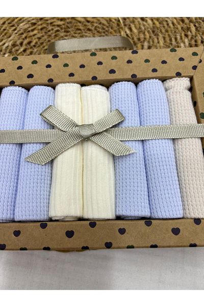 ByBest Beauty 2025 Model Set of 7 Patterned Combed Cotton Baby Mouth Wipes