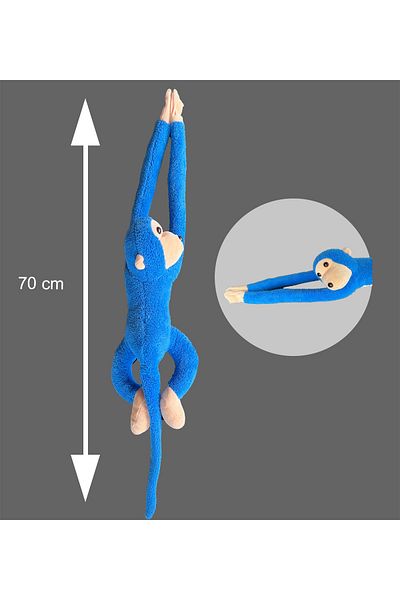 Sole Play and Sleeping Companion Sticking Hands 70 Cm Plush Monkey Toy - Gift - Accessory and Ornament - Game