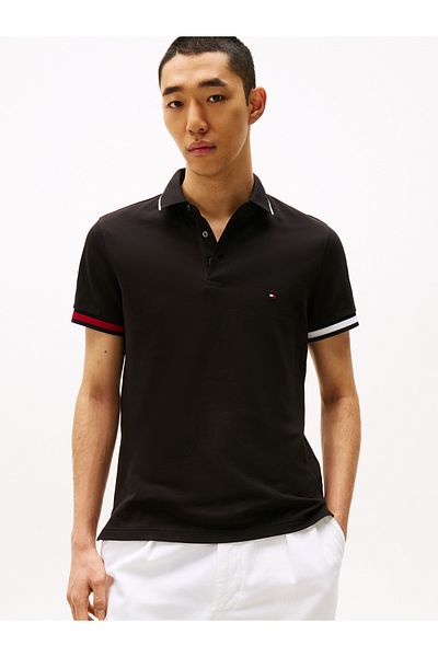 Tommy Hilfiger Flag Cuff Slim Fit Polo Polo Neck T-Shirt