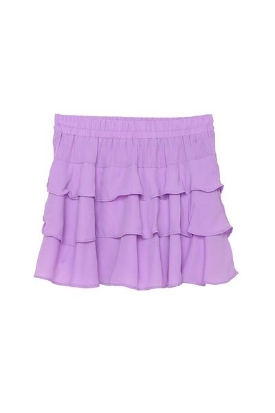 Quzu Crochet Detailed Ruffled Skirt