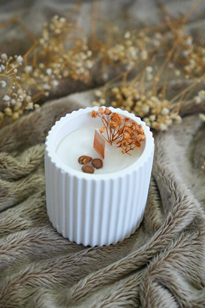 MYELFA Dekoratif Beton Kasede Yasemin Kokulu, Kahve Çekirdeği Ve Çiçek süslem...