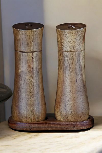 homsel Acacia Salt and Pepper Shakers Set - Add Naturalness to Your Tables