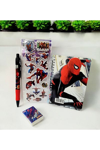 ÇİLEKHOMEAVM NOTĂ DE BLOC DE PIAN SPIDERMAN - PENIT SPIDER VERSATIL - SET CU CADOU DE GUMĂ ȘI AUTOCOLANT