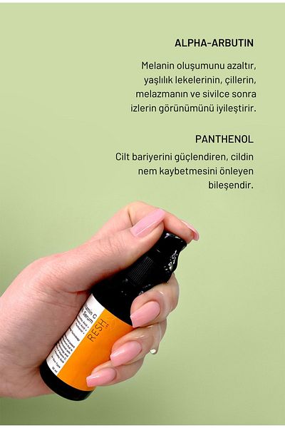 RESH LAB Pure Vitamin C Serum 12.5% - Pure Vitamin C Serum for Blemishes and Wrinkles
