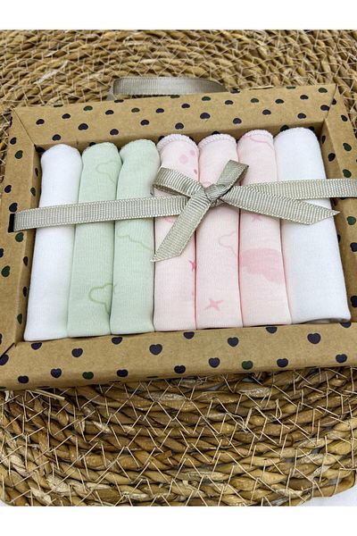 ByBest Beauty 2025 Model Set of 7 Patterned Combed Cotton Baby Mouth Wipes