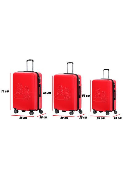 Biggdesign Rotes 3-teiliges Katzen-Kofferset
