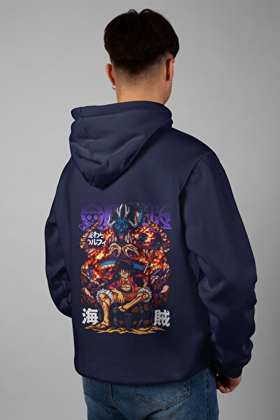 Zestia Hanorac unisex, cu imprimeu Anime One Piece pe spate, croială normală,...