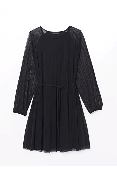 LC Waikiki Siyah Bisiklet Yaka Kadın Elbise