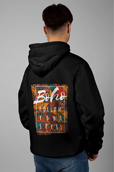 Zestia Hanorac unisex, imprimeu pe spate Follow Your Style, croială normală, ...