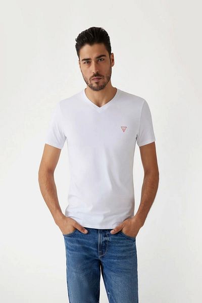 Guess Ανδρικό λευκό μπλουζάκι Guees Slim Fit