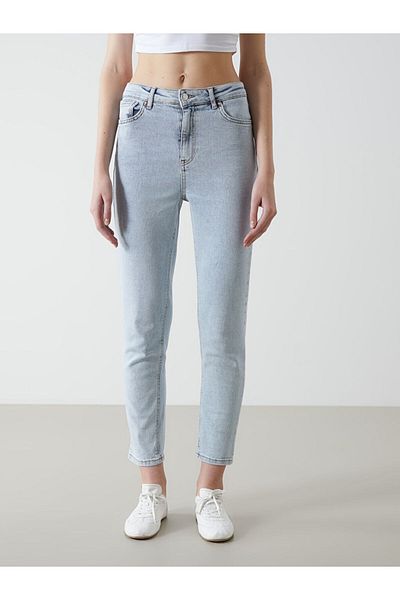 LC Waikiki Slim Mom Damen-Jeanshose mit hoher Taille – S53096Z8
