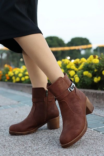otuzbesshoes Cizme de damă Vermont H730 cu fermoar cu cataramă