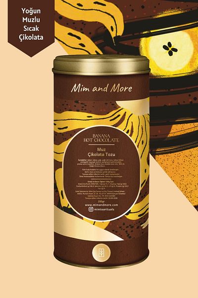 Mim and More Banana Hot Chocolate - Banana Hot Chocolate, Tin, 200 Gr