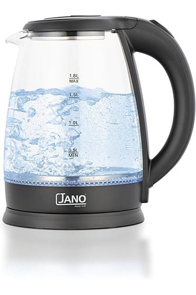 JANO 1500w Electric Kettle With A Glass Body 1.8 Liter, Black Jn03203