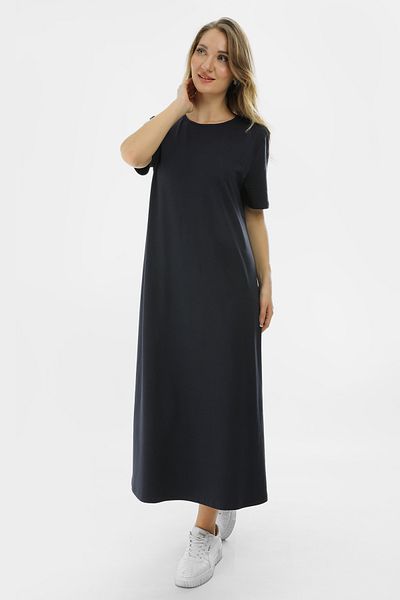 Almila 2029 Model Femei Rochie Maxi Bumbac Pieptănat - Mânecă Scurtă