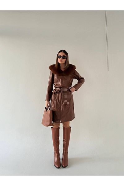 Rbgstore Кожено яке с яка от кожена кожа