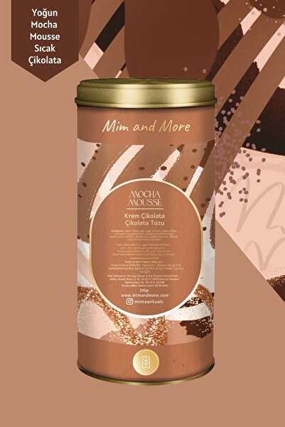 Mim and More Mocha Mousse Hot Chocolate - Krem Çikolatalı Sıcak Çikolata, Tin, 200 Gr