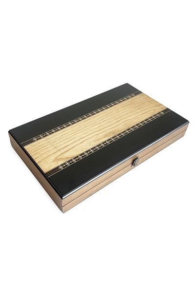 Helena Wood Art Black Mosaic Classic Large Backgammon Wood with Numerator