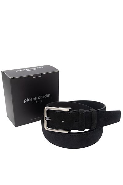 Pierre Cardin Black Suede Leather Men's Belt Pc-1009Ss0