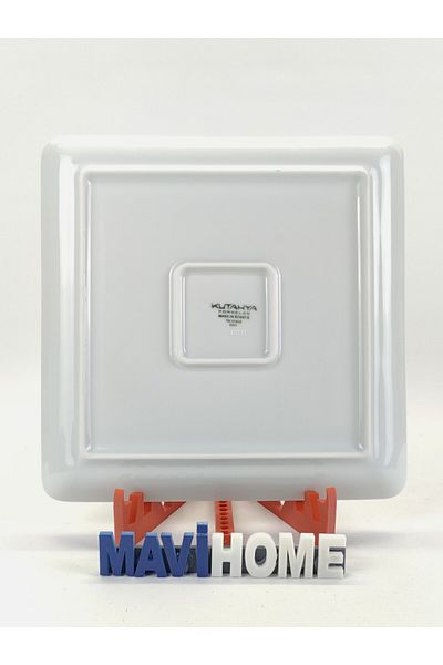 Kütahya Porselen 23 cm Square White Porcelain Boat Plate - Single