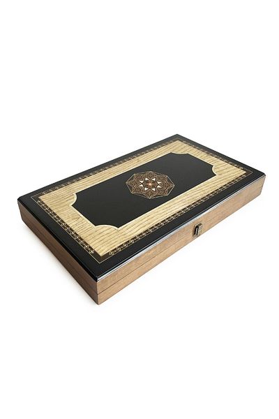 Helena Wood Art Black Solid Wood - Pure Ash Backgammon with Numerator